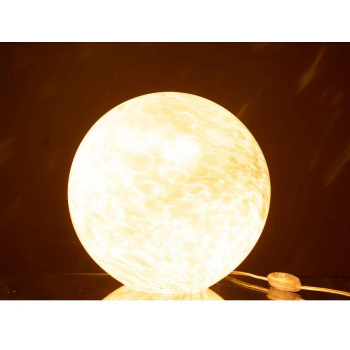 Paris Prix Lampe à Poser en Verre  Mélissa  28cm Beige