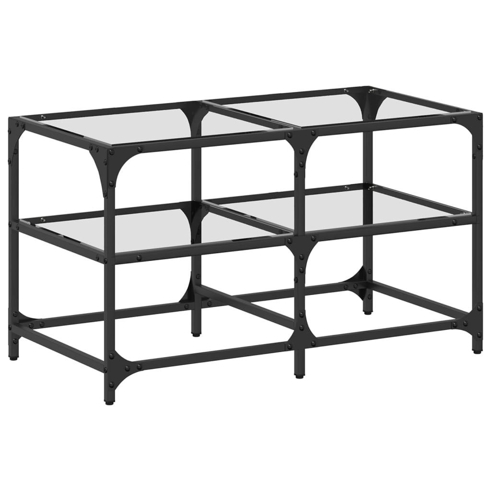 Voir la diapositive 2 : VIDAXL Table basse avec dessus en verre transparent 78,5x40x45cm acier