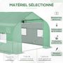 Voir la diapositive 5 : OUTSUNNY Serre tunnel grande taille 17,85 m² châssis tubulaire acier galvanisé renforcé 2,4 cm 8 fenêtres 1 porte vert