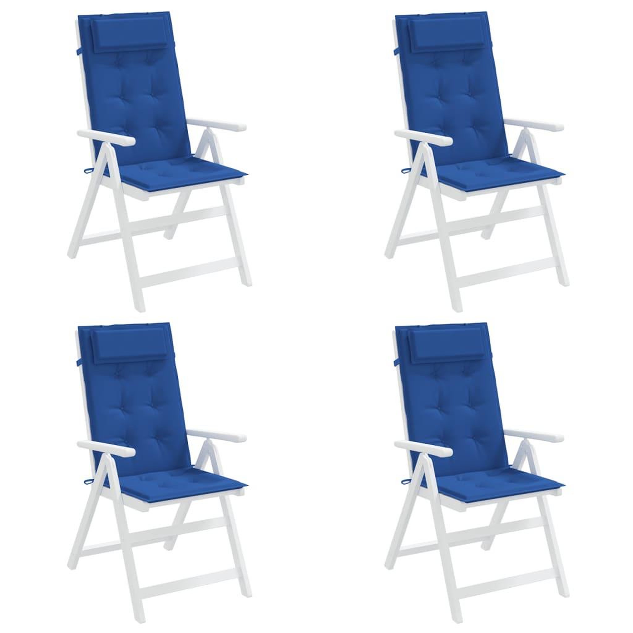 Voir la diapositive 4 : VIDAXL Coussins de chaise a dossier haut lot de 4 bleu royal
