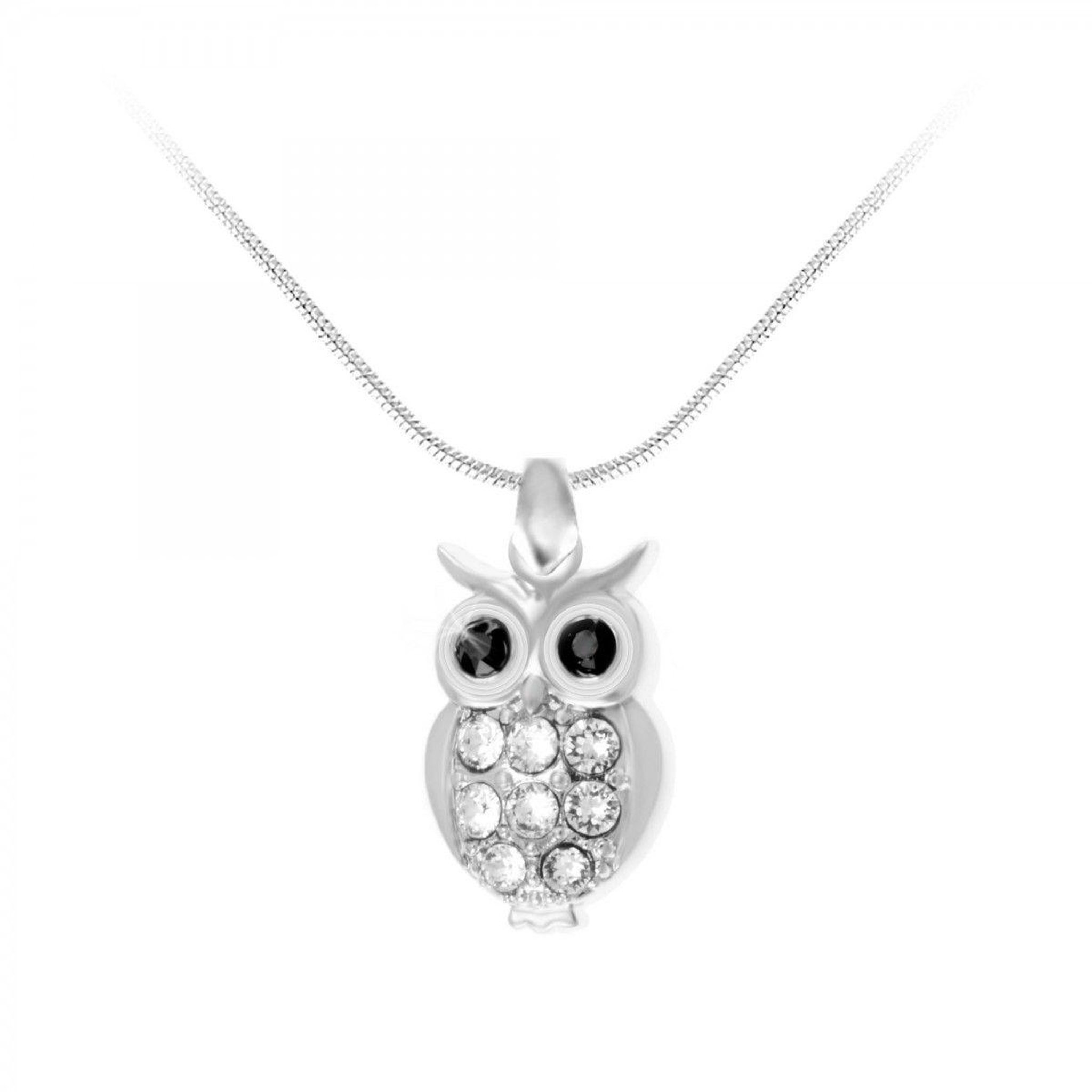 SC CRYSTAL Collier hibou SC Crystal orné de Cristaux scintillants