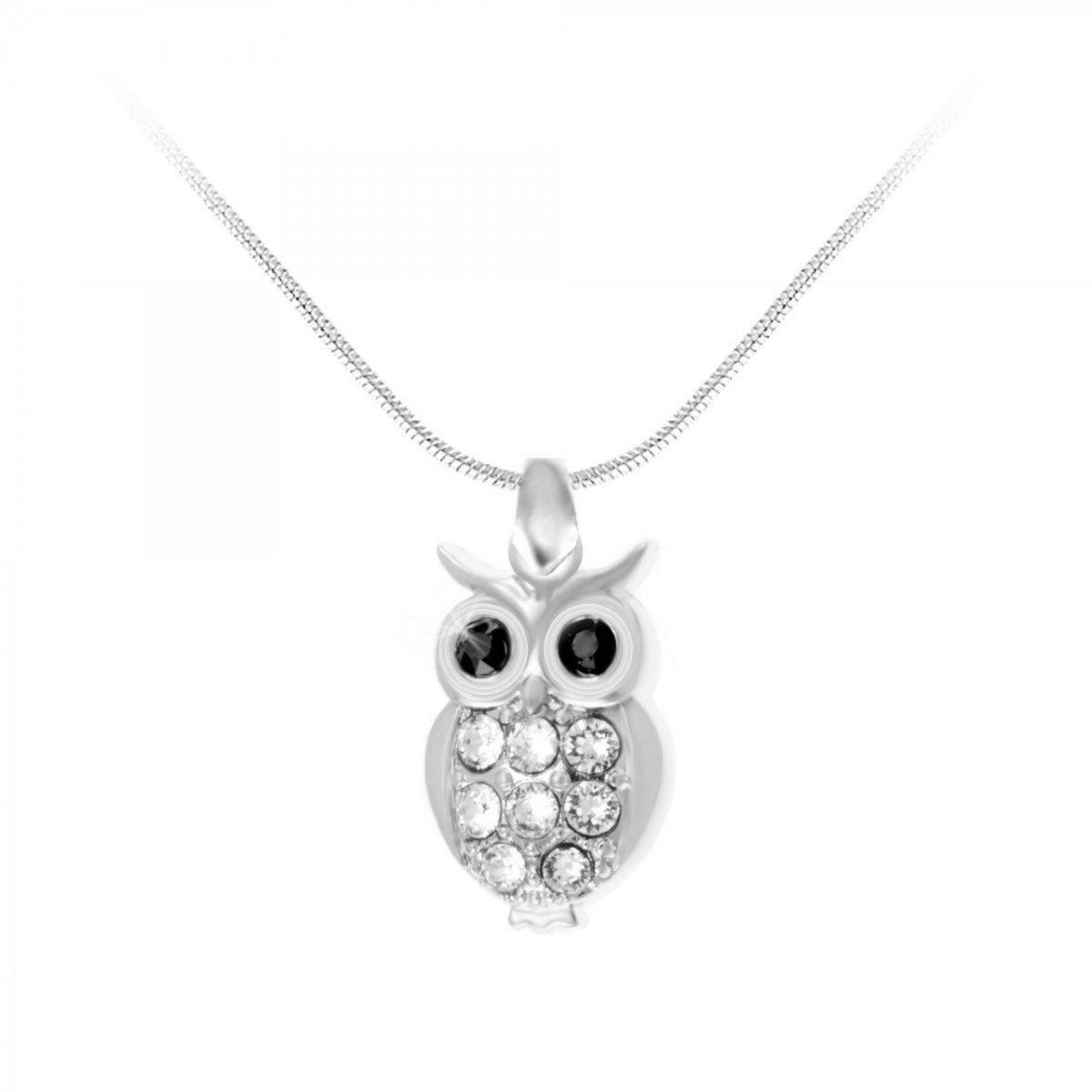 SC CRYSTAL Collier hibou SC Crystal orné de Cristaux scintillants