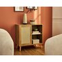 Voir la diapositive 2 : BEST MOBILIER Goto - buffet haut - effet bois et cannage - 2 niches et 1 porte - 80 cm
