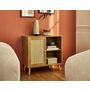 Voir la diapositive 2 : BEST MOBILIER Goto - buffet haut - effet bois et cannage - 80 cm