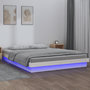 Voir la diapositive 2 : VIDAXL Cadre de lit a LED sans matelas blanc bois massif