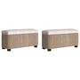 Voir la diapositive 2 : VIDAXL Bancs de rangement lot de 2 avec coussin gris 69 cm quenouille