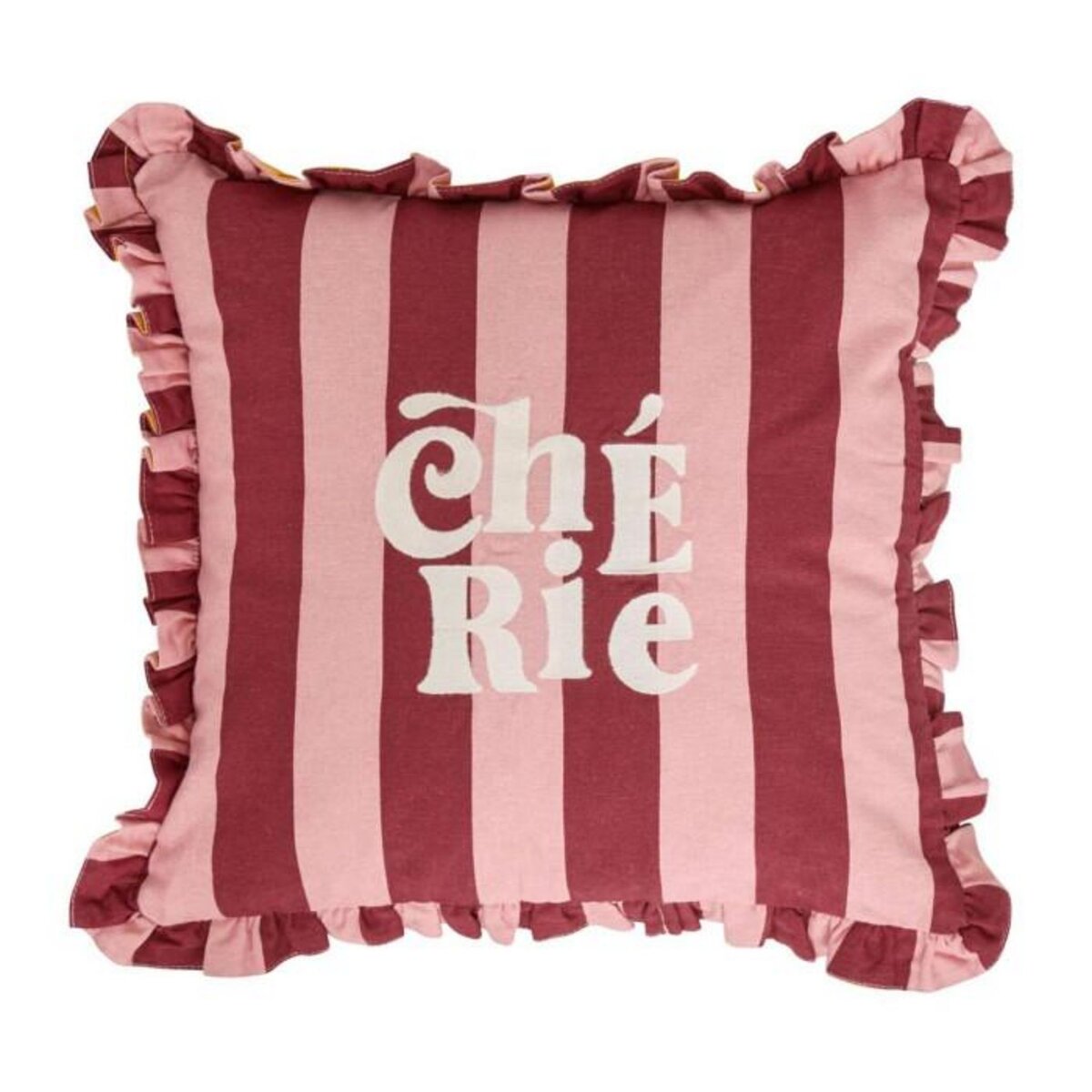 ATMOSPHERA Coussin Déco à Volants  Chéri  46x46cm Rouge