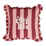 ATMOSPHERA Coussin Déco à Volants  Chéri  46x46cm Rouge