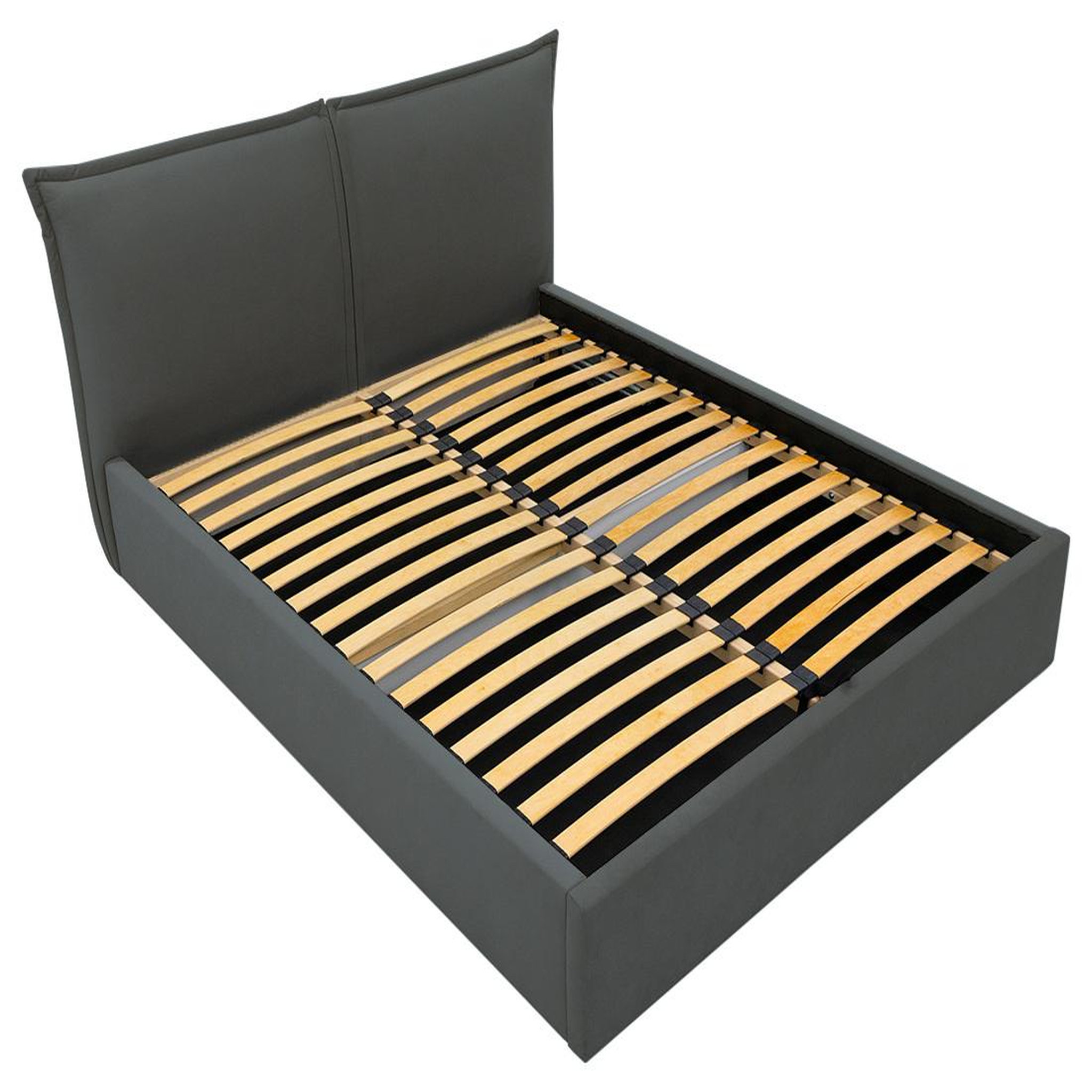 Voir la diapositive 3 : BEST MOBILIER John - lit coffre - 160x200 cm - en velours - sommier inclus