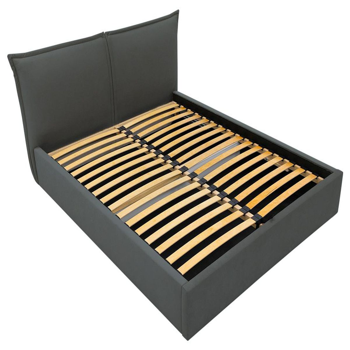 BEST MOBILIER John - lit coffre - 160x200 cm - en velours - sommier inclus