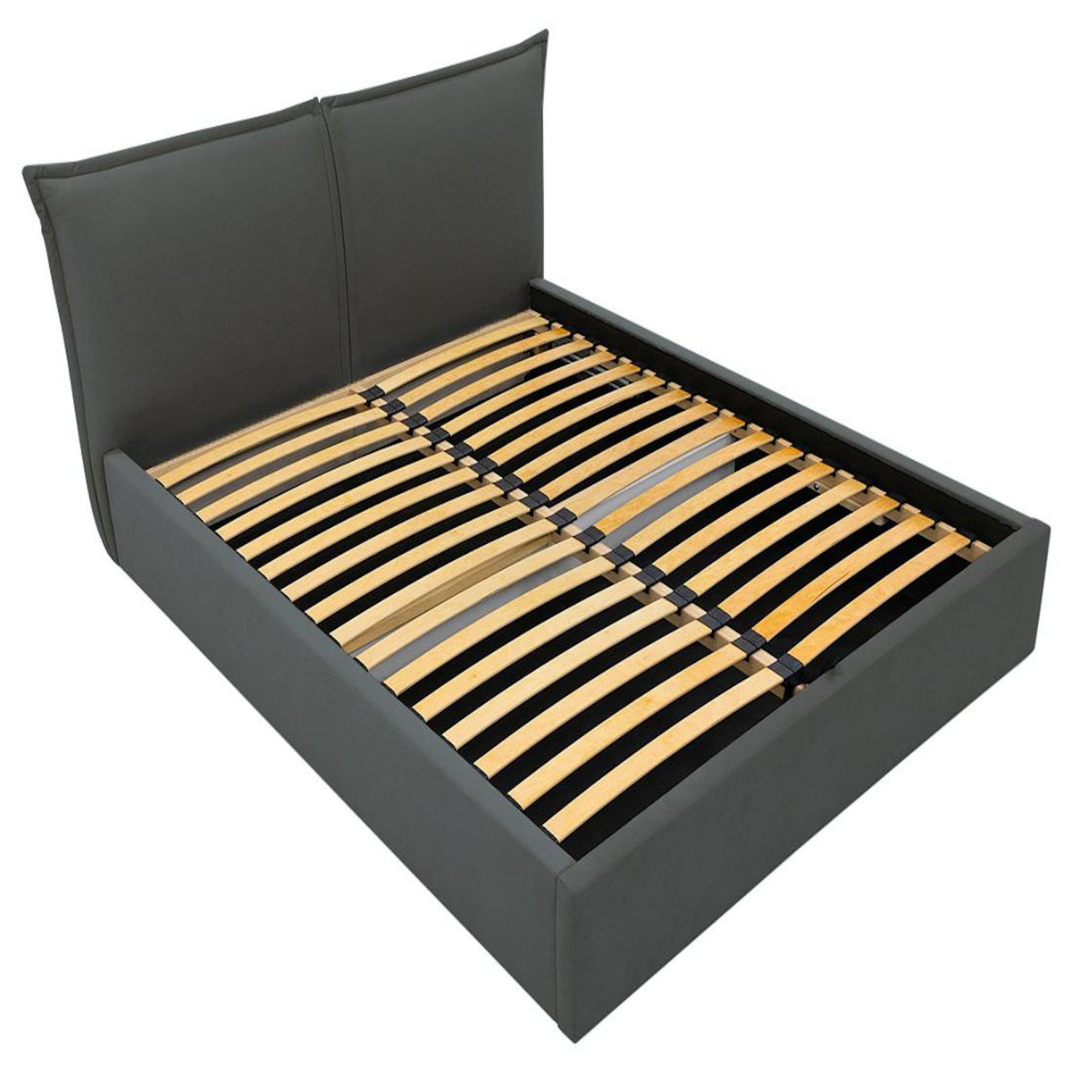 BEST MOBILIER John - lit coffre - 160x200 cm - en velours - sommier inclus