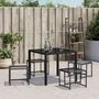 Voir la diapositive 3 : VIDAXL Tabourets de jardin lot de 4 noir resine tressee