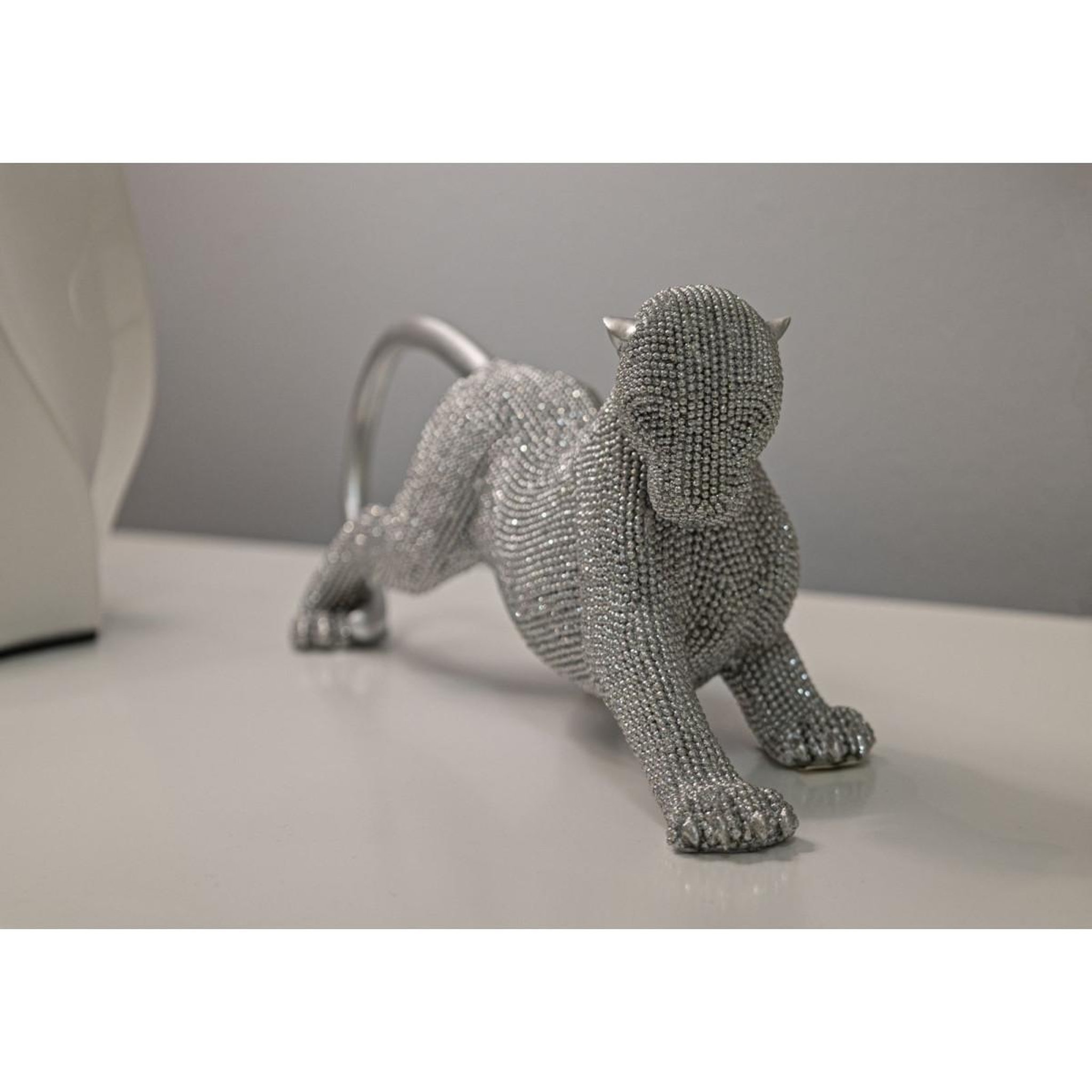 Voir la diapositive 6 : Paris Prix Statuette déco panthère  sparky  32cm argent