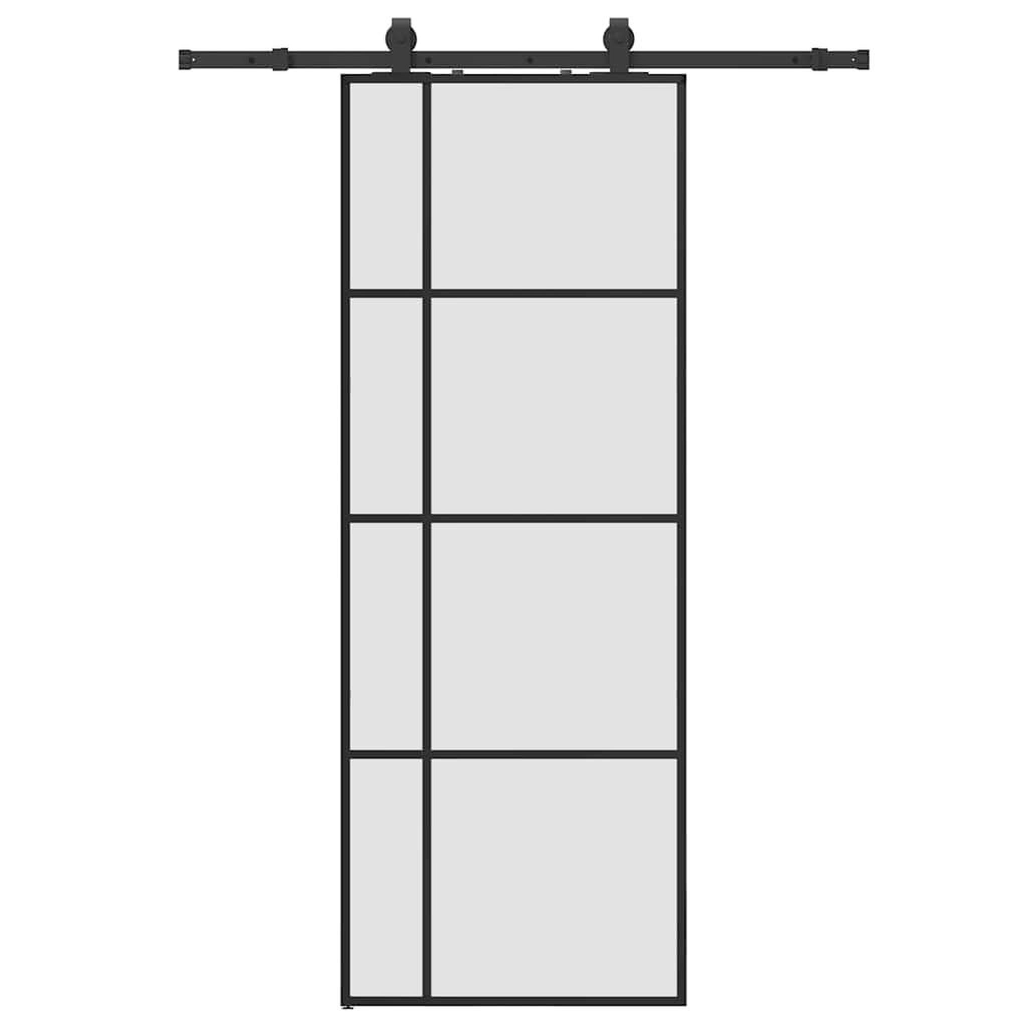Voir la diapositive 2 : VIDAXL Porte coulissante kit de quincaillerie noir 76x205 cm verre ESG