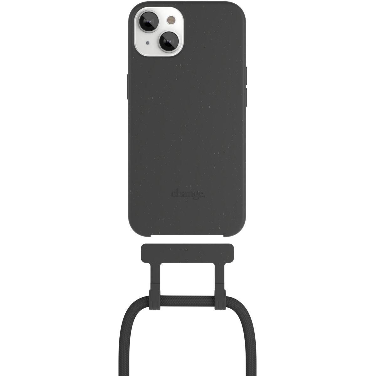 WOODCESSORIES Coque avec cordon iPhone 14 Plus Tour de cou noir