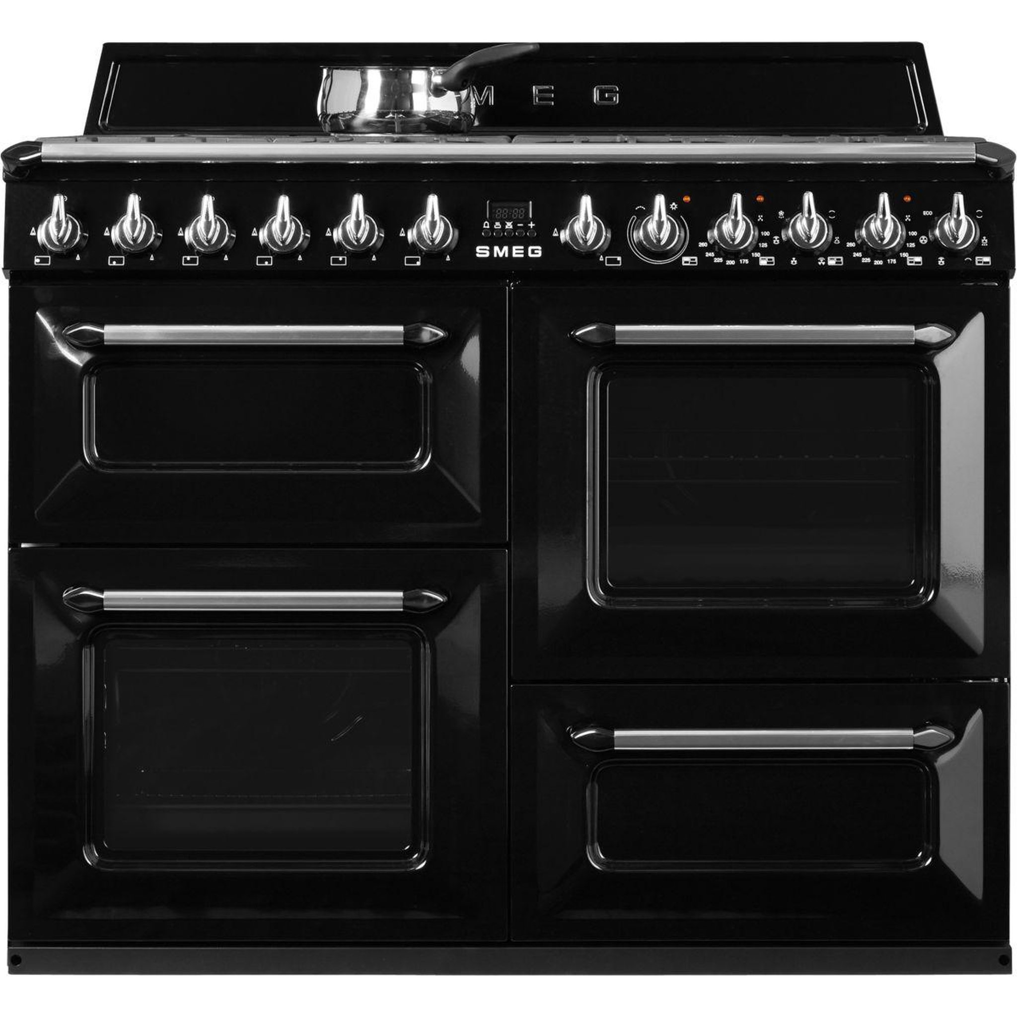 Voir la diapositive 5 : SMEG Piano de cuisson gaz tr4110bl1