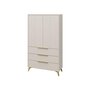 Voir la diapositive 2 : BEST MOBILIER Boccioni - buffet haut - beige - 3 tiroirs et 2 portes - 104x180 cm