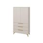 Voir la diapositive 2 : BEST MOBILIER Boccioni - buffet haut - beige - 104x180 cm