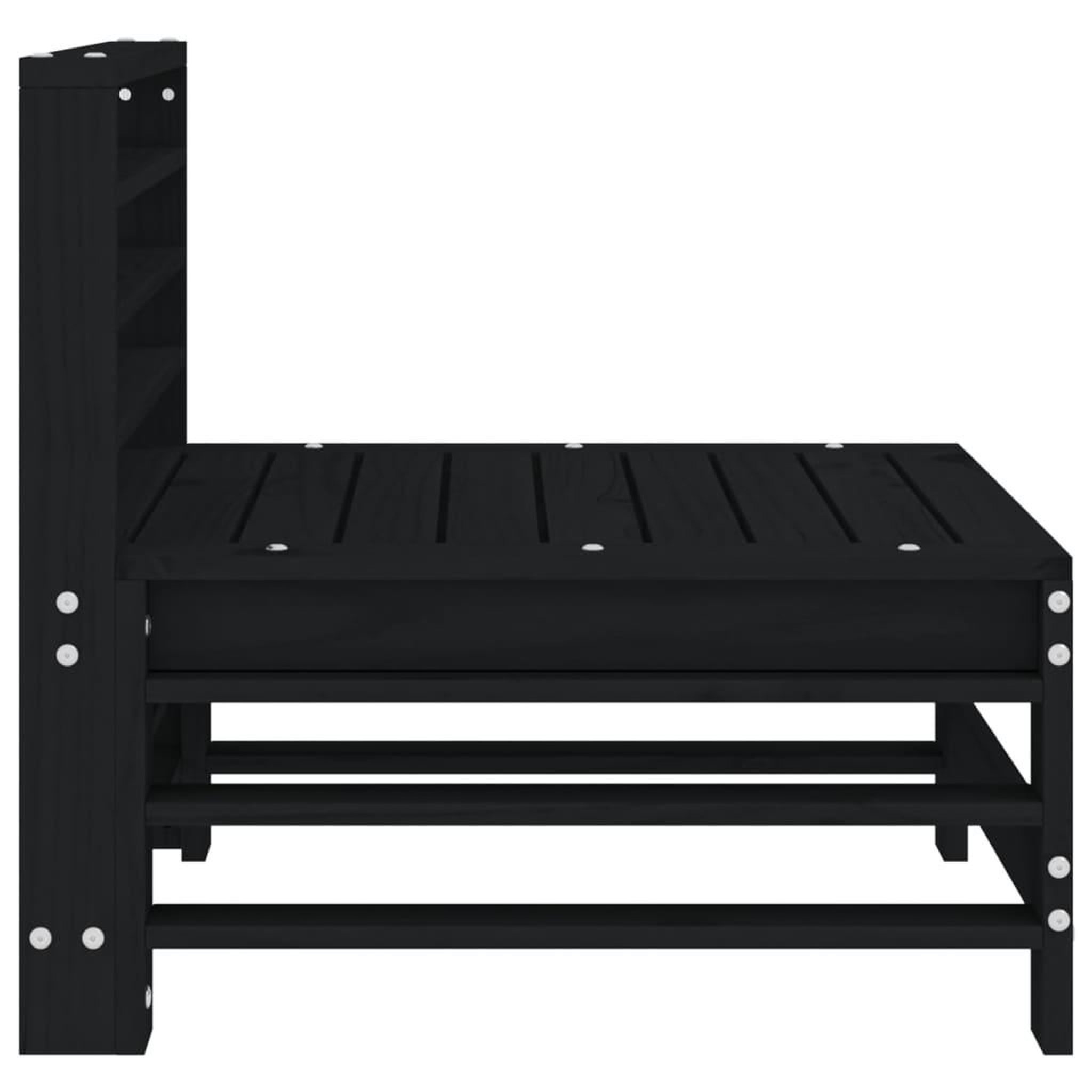 Voir la diapositive 4 : VIDAXL Canape central de jardin noir bois de pin massif
