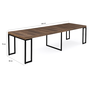 Voir la diapositive 6 : ID MARKET Table console extensible TORONTO 10 personnes 235 cm bois foncé design industriel