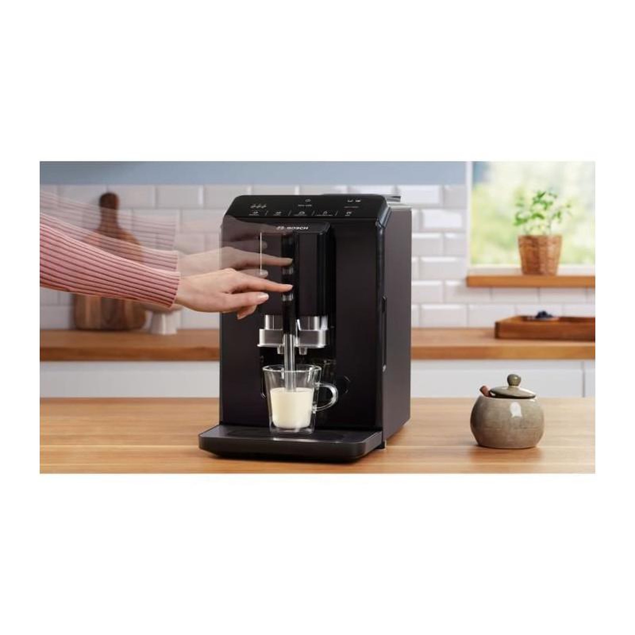 Voir la diapositive 3 : BOSCH Machine a café broyeur expresso - BOSCH - TIE20119 Serie 2 - 1300 W - 250 g de grains - 1,4 L - Noir