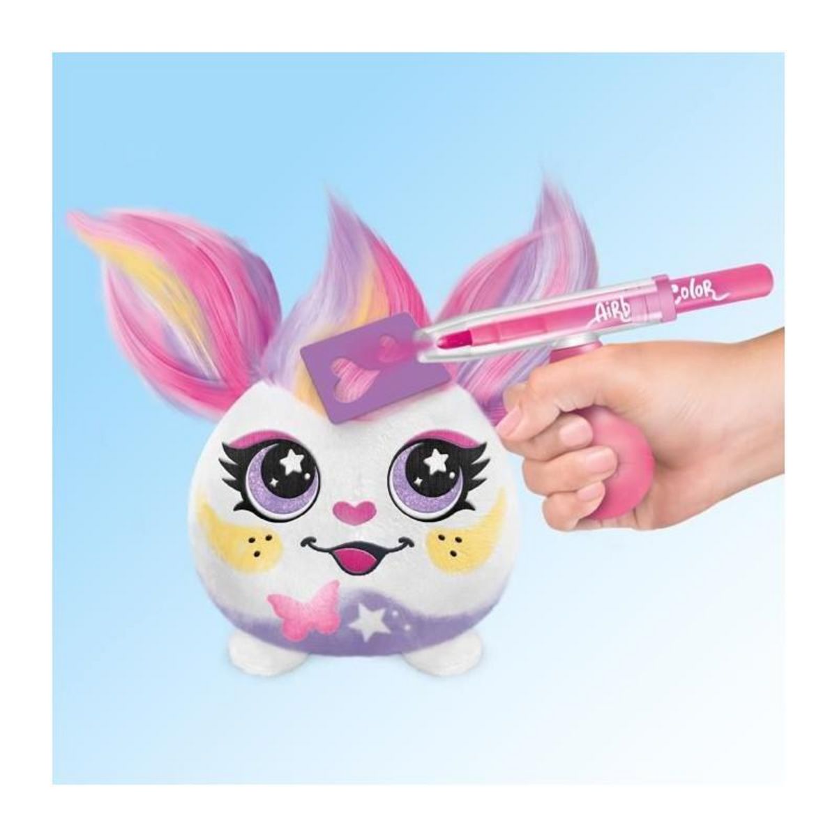 Canal Toys Canal Toys - Airbrush Plush - Mini peluche Hair'iffic a coiffer et décorer avec feutres - AIR 038 - Modele peluche aléatoire