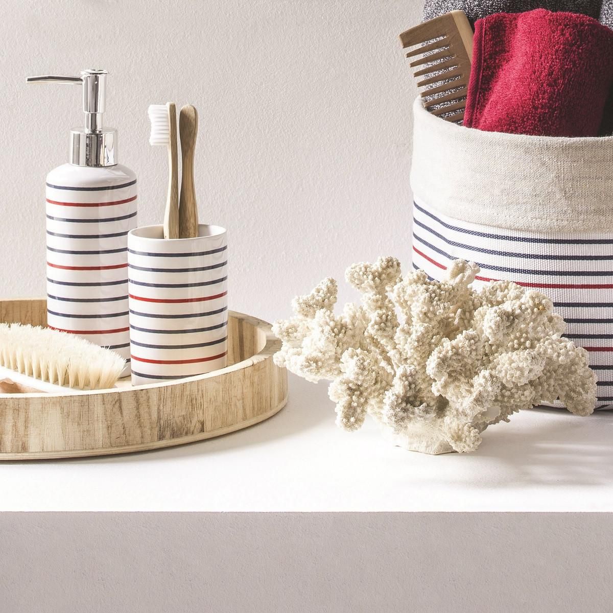 GUY LEVASSEUR Distributeur de savon à rayures en céramique MAGELLAN