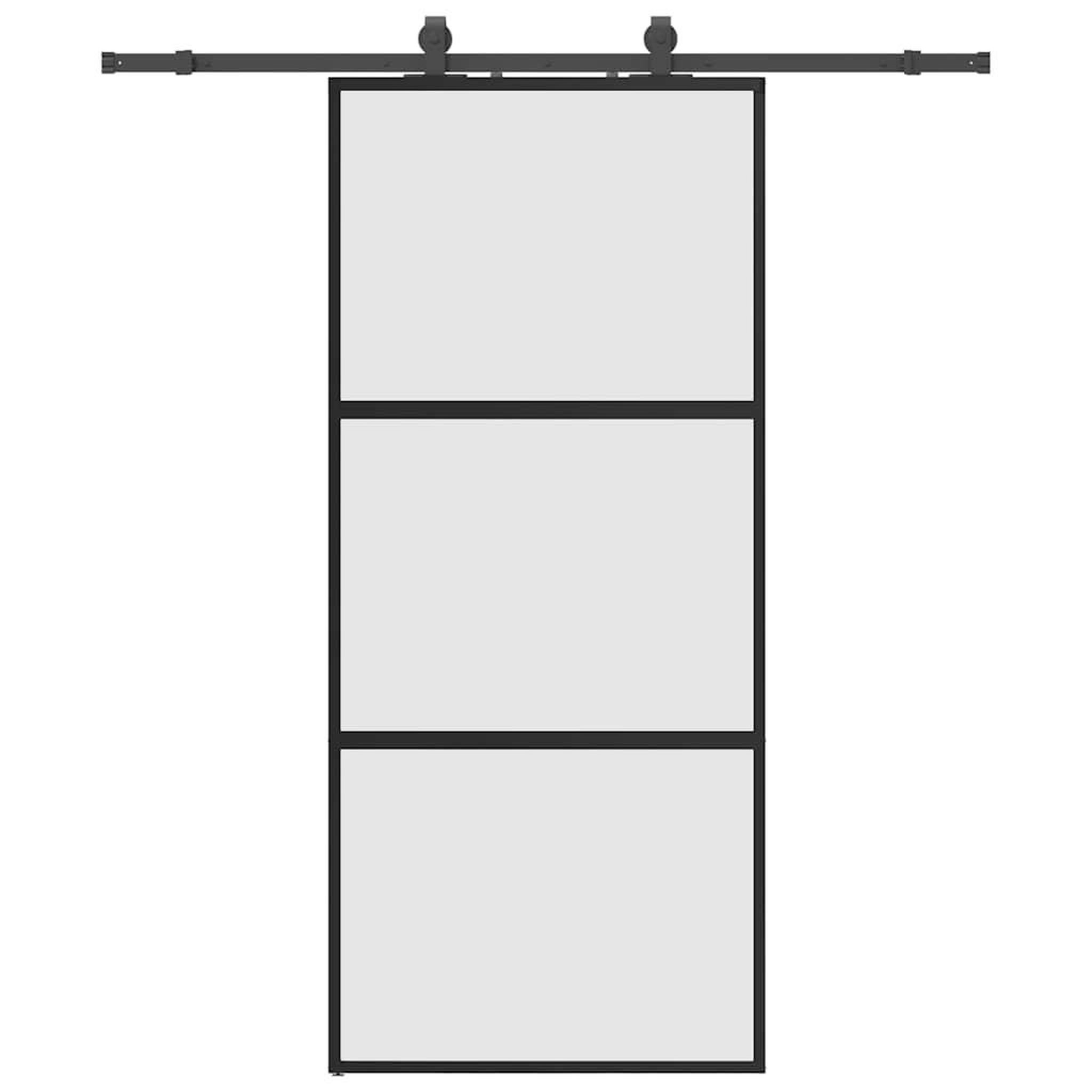 Voir la diapositive 2 : VIDAXL Porte coulissante avec kit de quincaillerie noir 90x205 cm