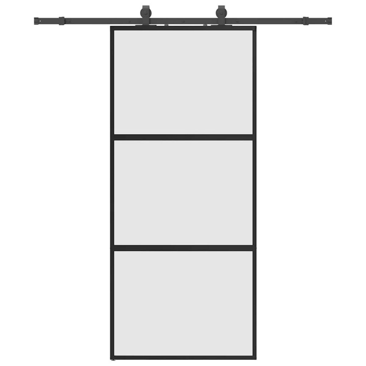 VIDAXL Porte coulissante avec kit de quincaillerie noir 90x205 cm