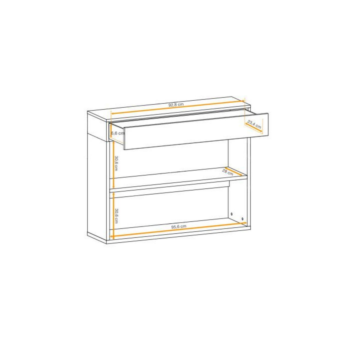 Paris Prix Étagère Murale 2 Niveaux & Tiroir  Easy  100cm Blanc