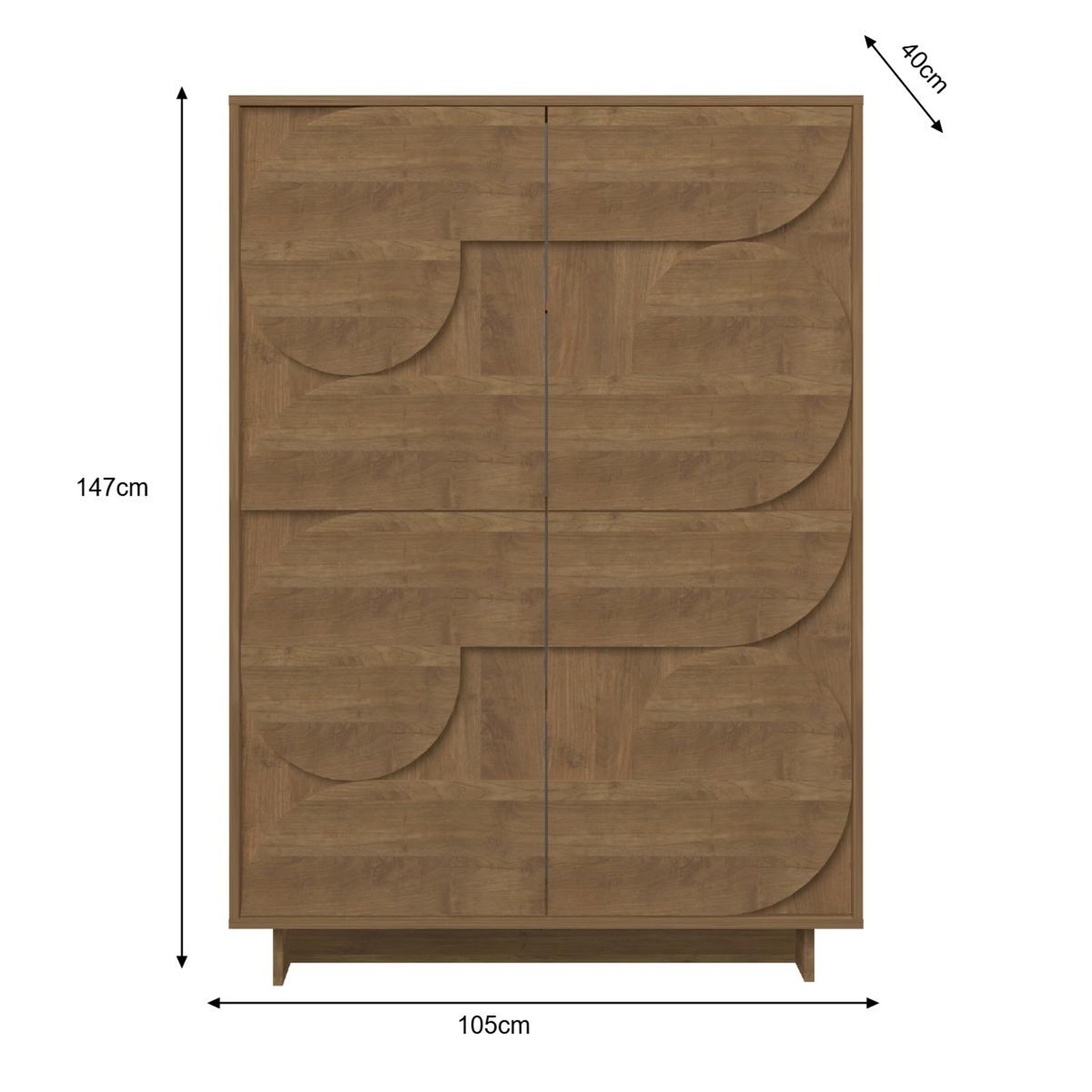 Voir la diapositive 6 : JLC KREATION Buffet haut design effet noyer portes motifs ronds 105cm zaz