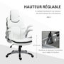 Voir la diapositive 5 : HOMCOM HOMCOM Fauteuil de bureau manager gaming style baquet racing dossier assise capitonné revêtement synthétique blanc noir
