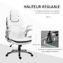 Voir la diapositive 5 : HOMCOM HOMCOM Fauteuil de bureau manager gaming style baquet racing dossier assise capitonné revêtement synthétique blanc noir