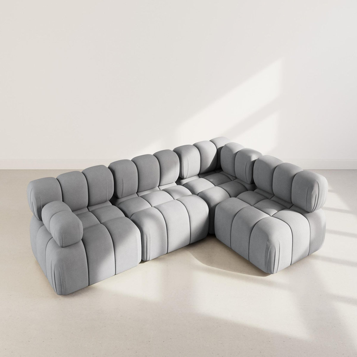 LISA DESIGN Ruby - canapé modulable d'angle droit 5 places en velours texturé