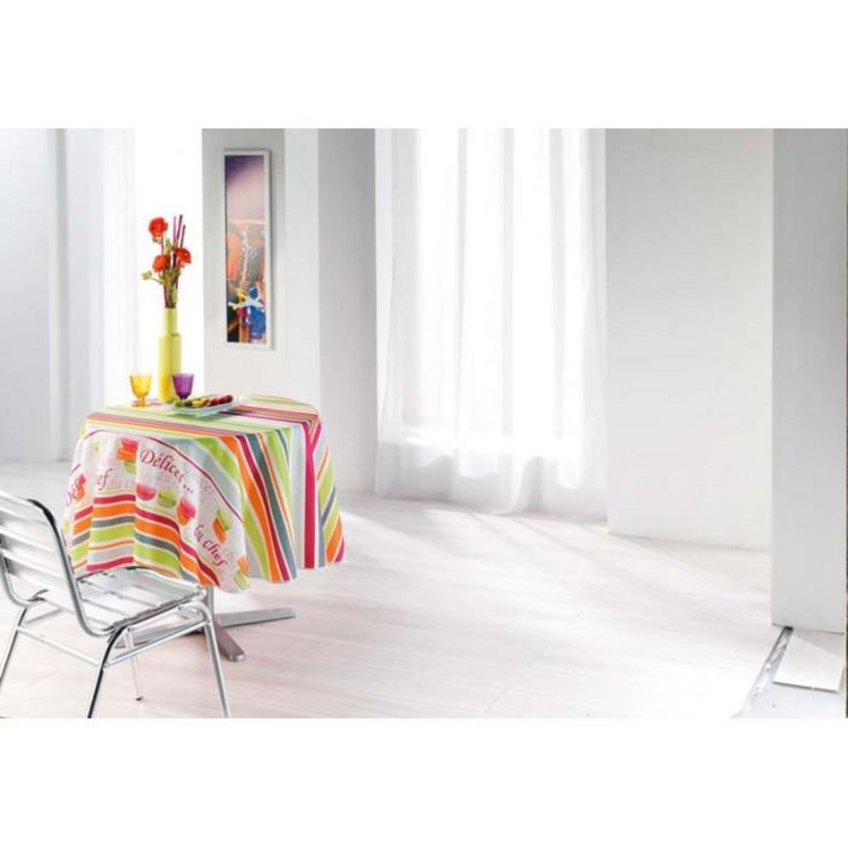 Paris Prix Nappe Sucrerie Ronde 180cm Multicolore
