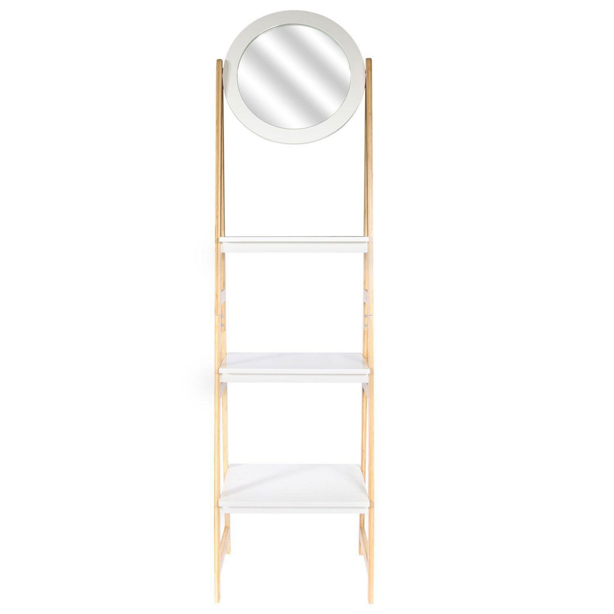 The Home Deco Factory Etagère de salle de bain design scandi Copenhague - L. 43 x H. 163 cm - Blanc