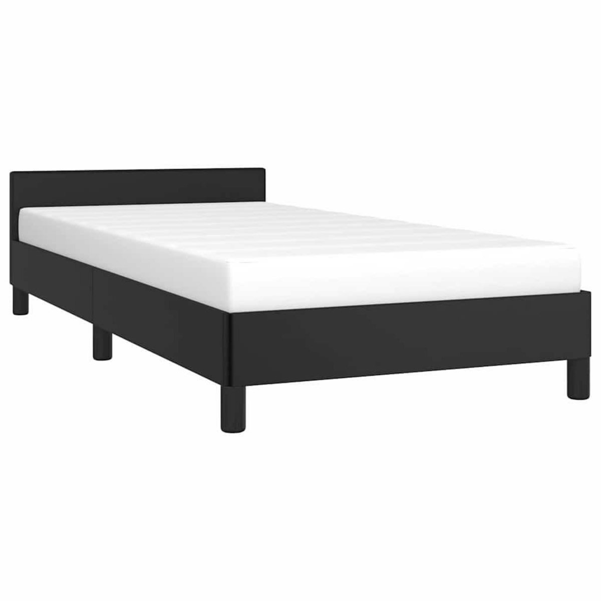 VIDAXL Cadre de lit avec tete de lit sans matelas noir 90x200 cm
