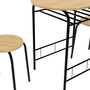 Voir la diapositive 4 : ID MARKET Ensemble table LYNETH  2 personnes + 2 chaises bois et métal noir