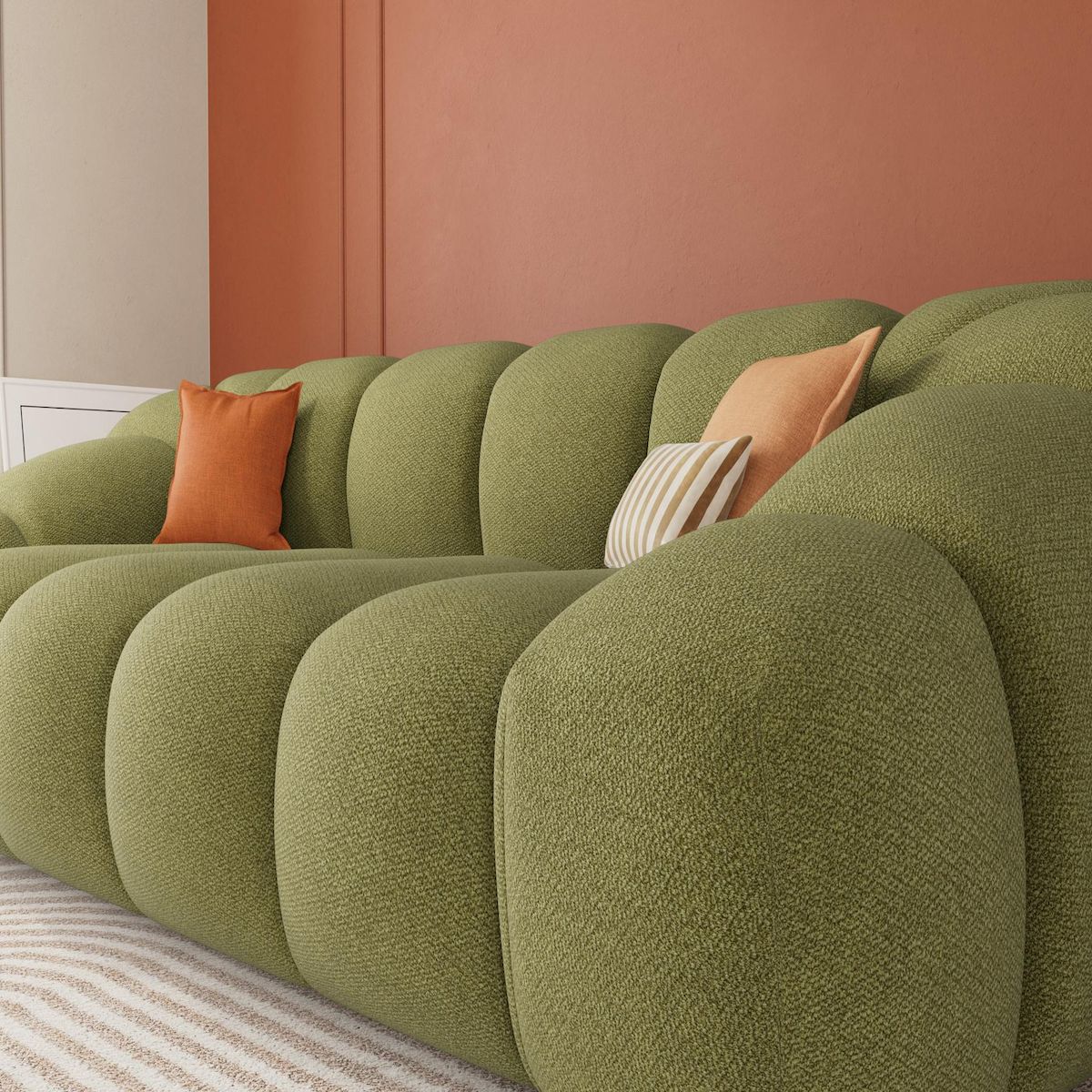 LISA DESIGN Ava - canapé 3 places en velours texturé