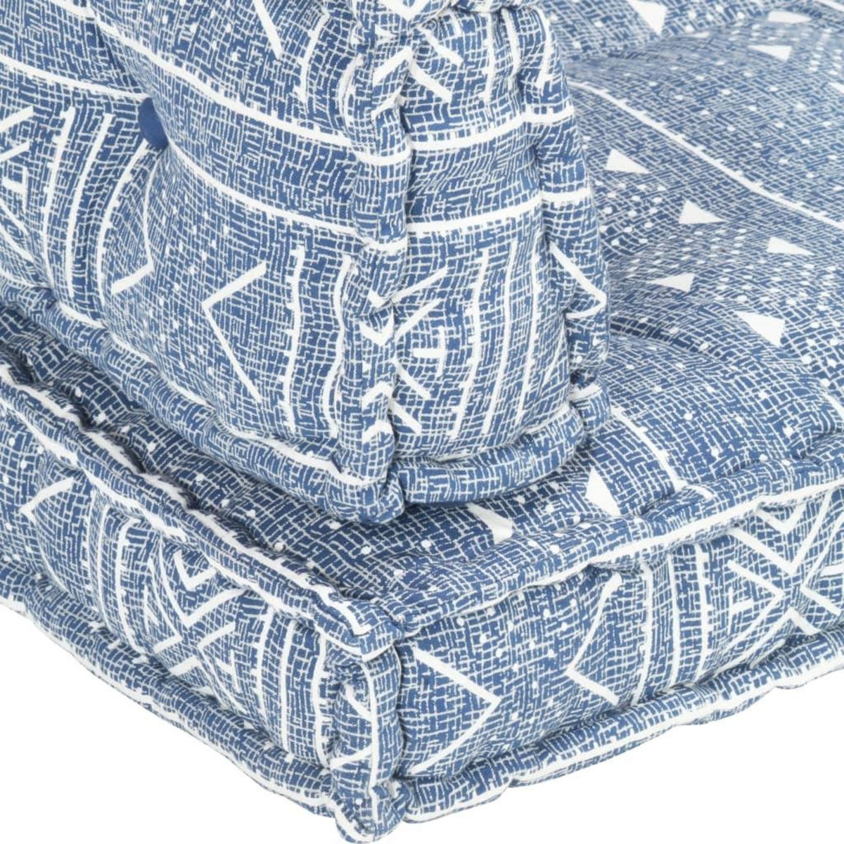 VIDAXL Coussin de canape palette Indigo Tissu Patchwork