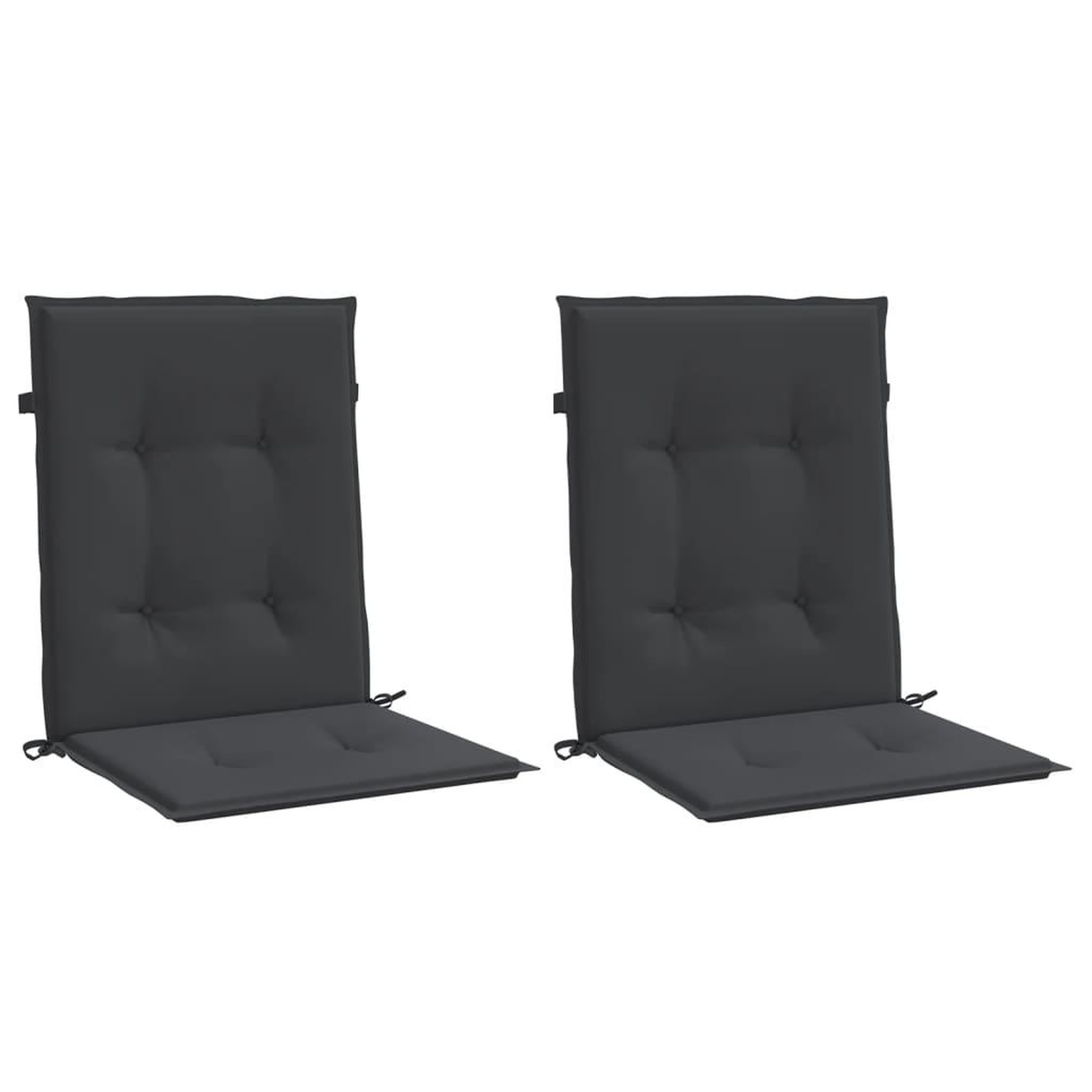 Voir la diapositive 3 : VIDAXL Coussins de chaise de jardin a dossier bas lot de 2 noir