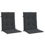 Voir la diapositive 3 : VIDAXL Coussins de chaise de jardin a dossier bas lot de 2 noir