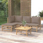 Voir la diapositive 1 : VIDAXL Salon de jardin 5 pcs avec coussins taupe bambou