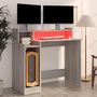 Voir la diapositive 4 : VIDAXL Bureau et lumieres LED Sonoma gris 97x45x90cm Bois d'ingenierie
