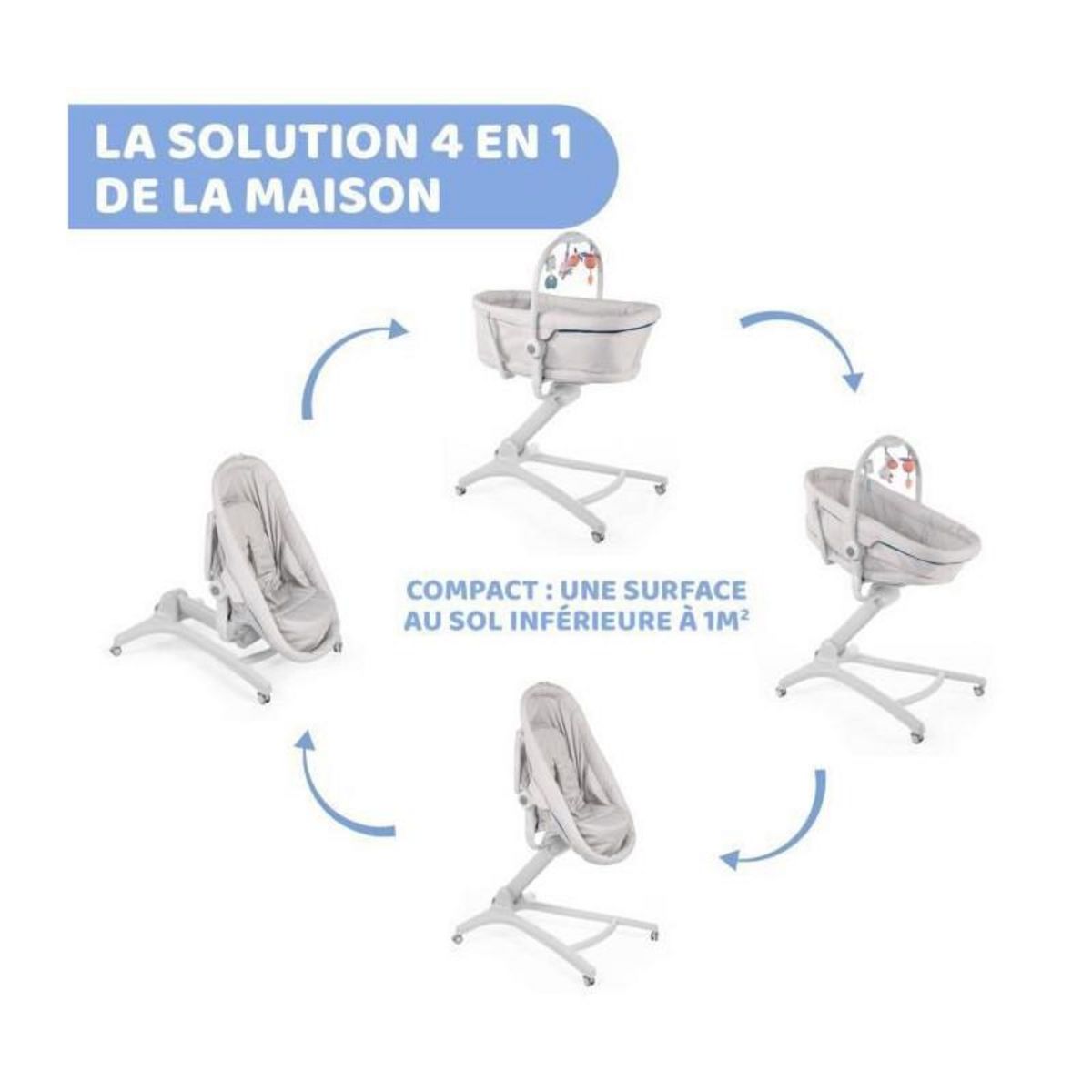 CHICCO Hamac pour Bébé Chicco BabyHug 4in1 Gris