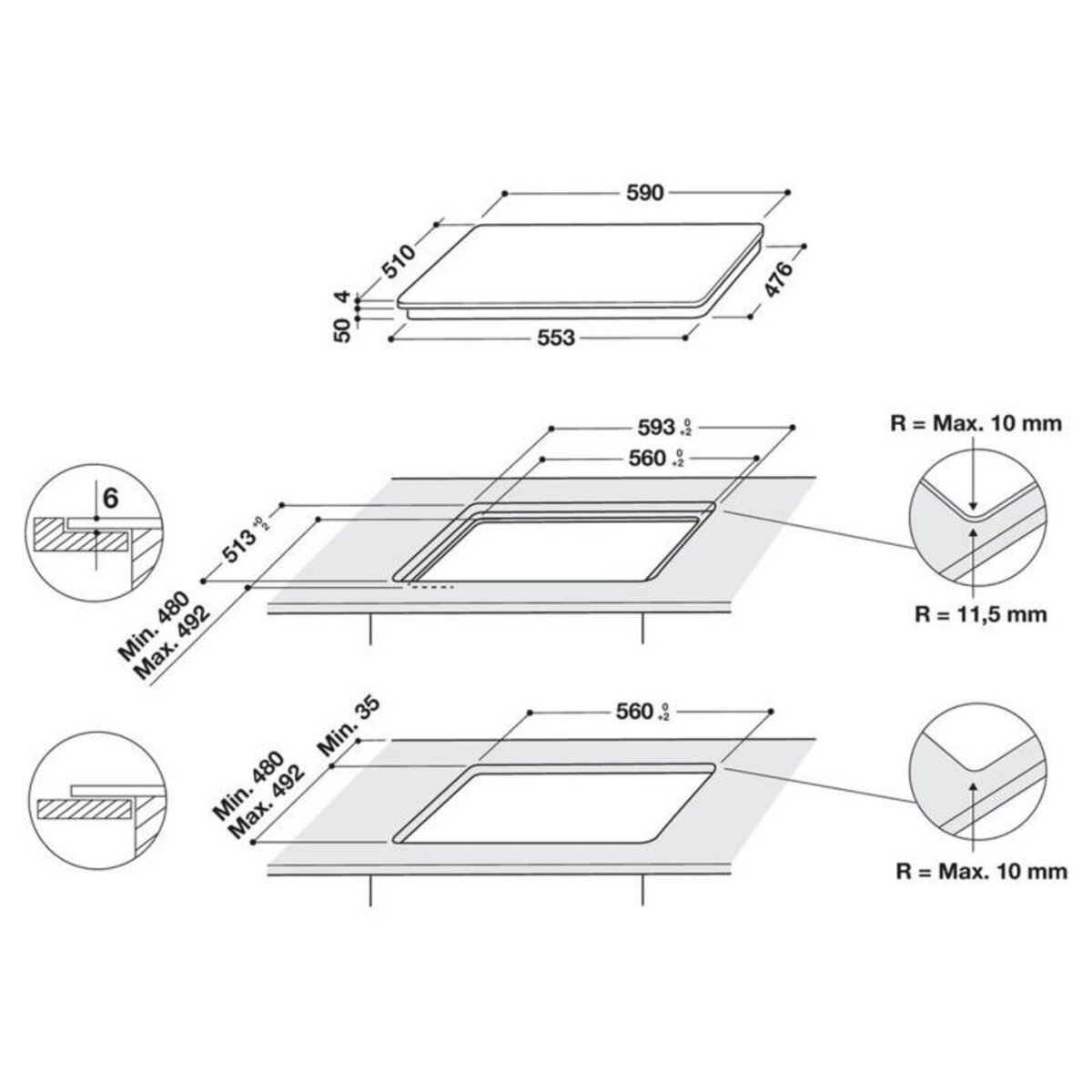 Whirlpool Plaque induction Whirlpool WSS8460NE
