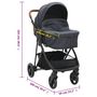 Voir la diapositive 6 : VIDAXL Poussette pour bebe 2-en-1 Anthracite et noir Acier