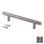EMUCA SRL Lot de 10 poignées Orlando D. 12 mm en acier finition nickel satiné avec entraxe 160 mm