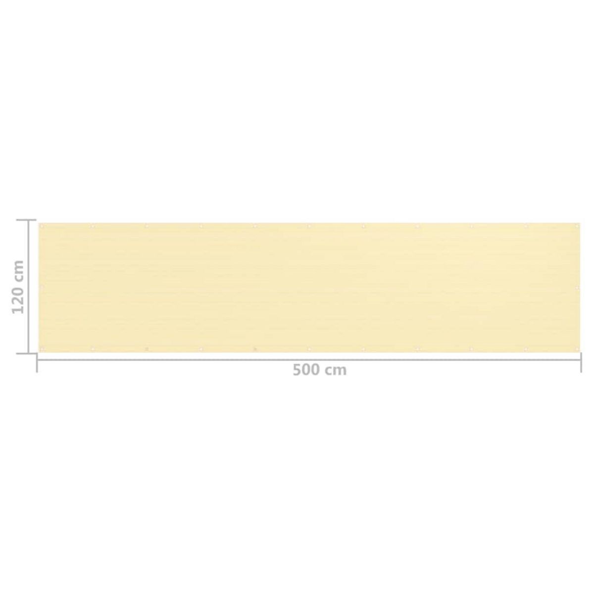 VIDAXL Ecran de balcon Beige 120x500 cm PEHD