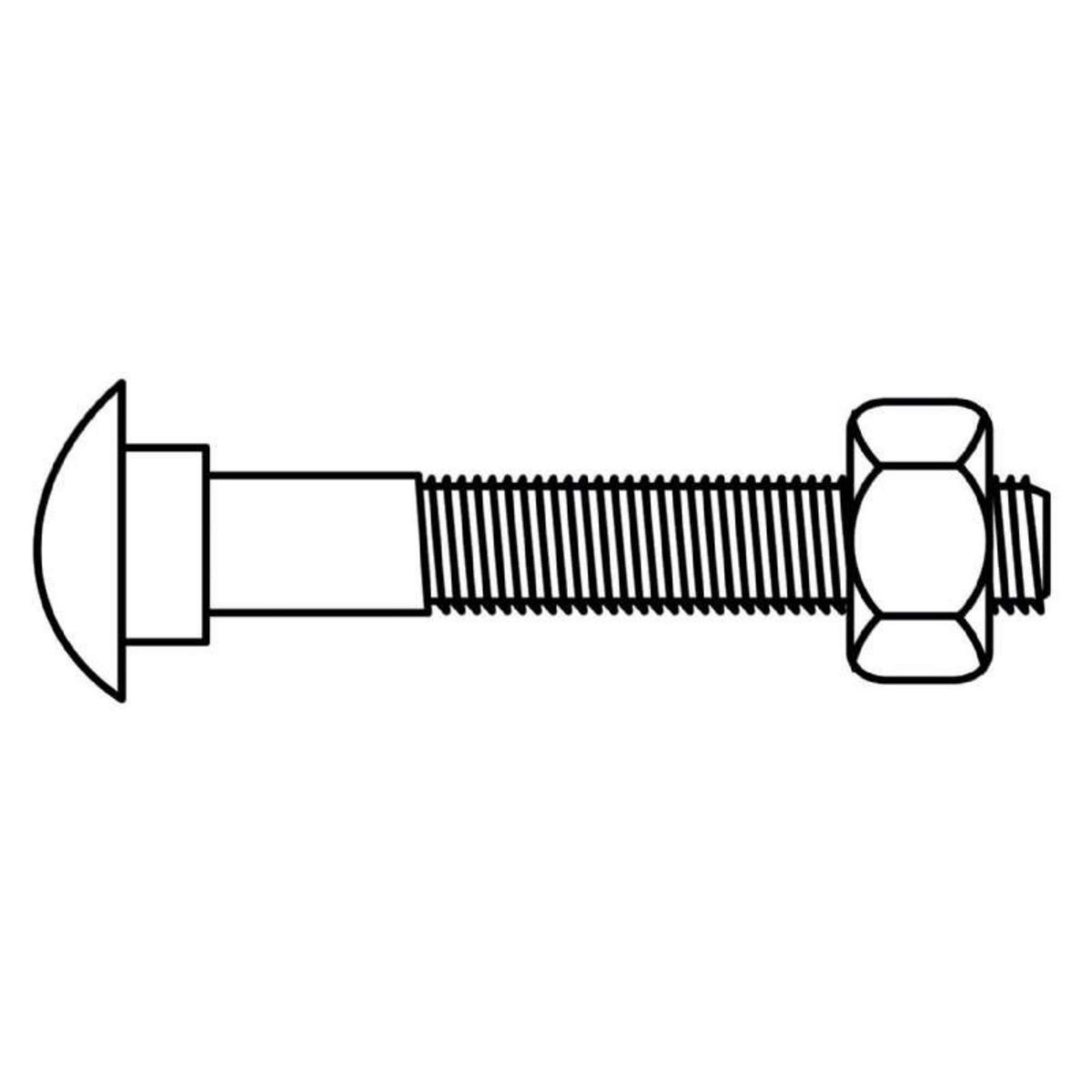  Boulon zingué TRCC Vissal Ø8x80mm  lot de 20 boulons